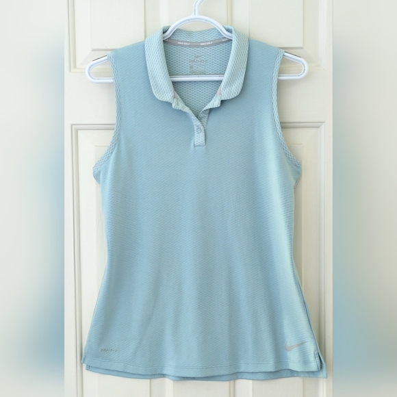 Nike Tops - Nike Golf Women's Dri-Fit Sleeveless Polo Shirt Blue Tennis Activewear Sz Medium